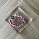 Pink woven beaded bracelet 