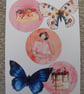 Pack of 3 birthday cards featuring butterflies and flowers - Image 3