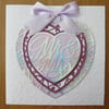 Mrs & Mrs - Heart - 7x7" Wedding Card - Lilac