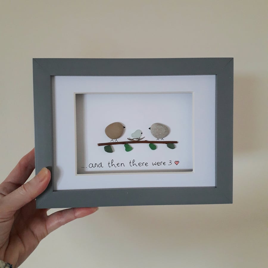 Sea Glass & Pebble Art, New Baby & First time Parents Gift