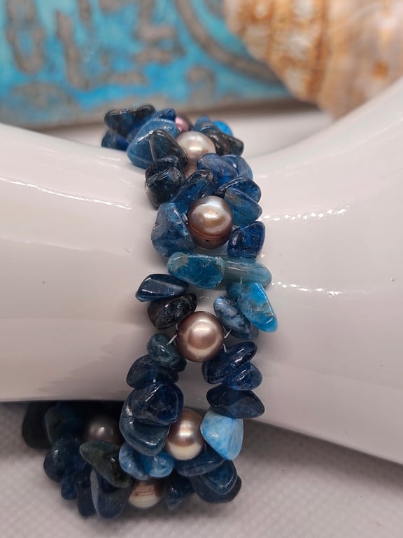 Appatite & Pearl Bracelet with Magnetic Clasp