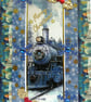 Hand Crafted Decoupage Chistmas Card - Merry Christmas (3208) Steam Train