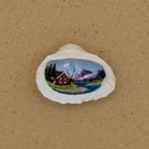 Scandi Inspired Lakeside Cottage Original Shell Painting