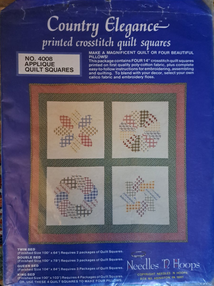 Vintage cross stitch quilt squares kit