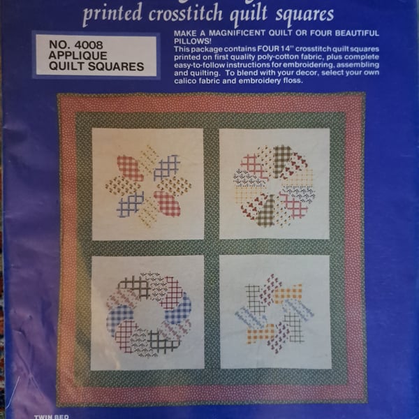 Vintage cross stitch quilt squares kit