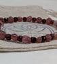 Strawberry quartz and garnet gemstone stretch bracelet  - Image 3
