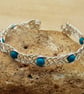 Wire wrap Turquoise cuff bracelet. December birthstone - Image 2