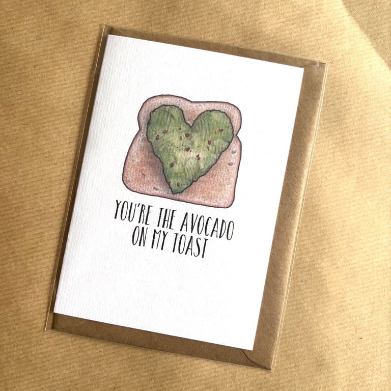 Perfectly Imperfect Funny Avocado on Toast Love Card