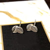 Mini Leaf Earrings, Sterling Silver Botanical Stud