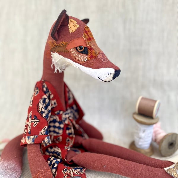 Handcrafted Textile Doll- Rowan the Fox