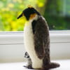 Needle Felted Emperor Penguin and Chick