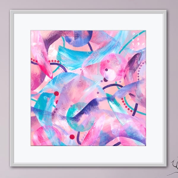 Pink Abstract Art Print, Pretty and Modern Wall Art, FREE UK Delivery