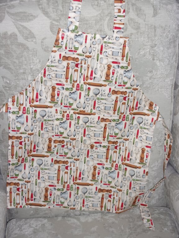 Childs Apron with Kitchen Utensils