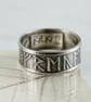  Sterling Rune Ring - Viking Silver Band Personalized Custom Name Anglo Saxon  - Image 1