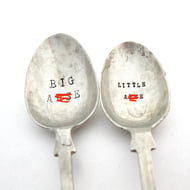 Big A-se and Little A-se Hand Stamped Tea and Coffee Spoons