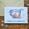 Christmas Carol Card, Cute Christmas Card, Christmas Tea!