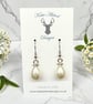 Charm Earrings - Silver Pearl Drop