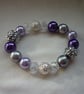 PURPLE, LILAC, GREY AND SILVER  BRACELET.  809 - Image 3