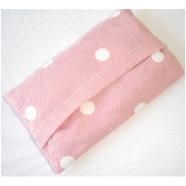 Pocket Tissue Holder Pink Polka Dot