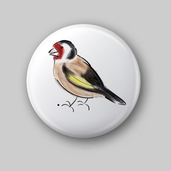 Goldfinch Fridge Magnet, 38mm Goldfinch Magnet, Small Gifts, Bird Magnet