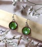 Handmade Green Glazed Ceramic Earrings, Hypoallergenic Stainless Steel, Natural  - Image 4