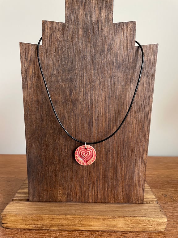 Summer Sale! Embossed heart necklace