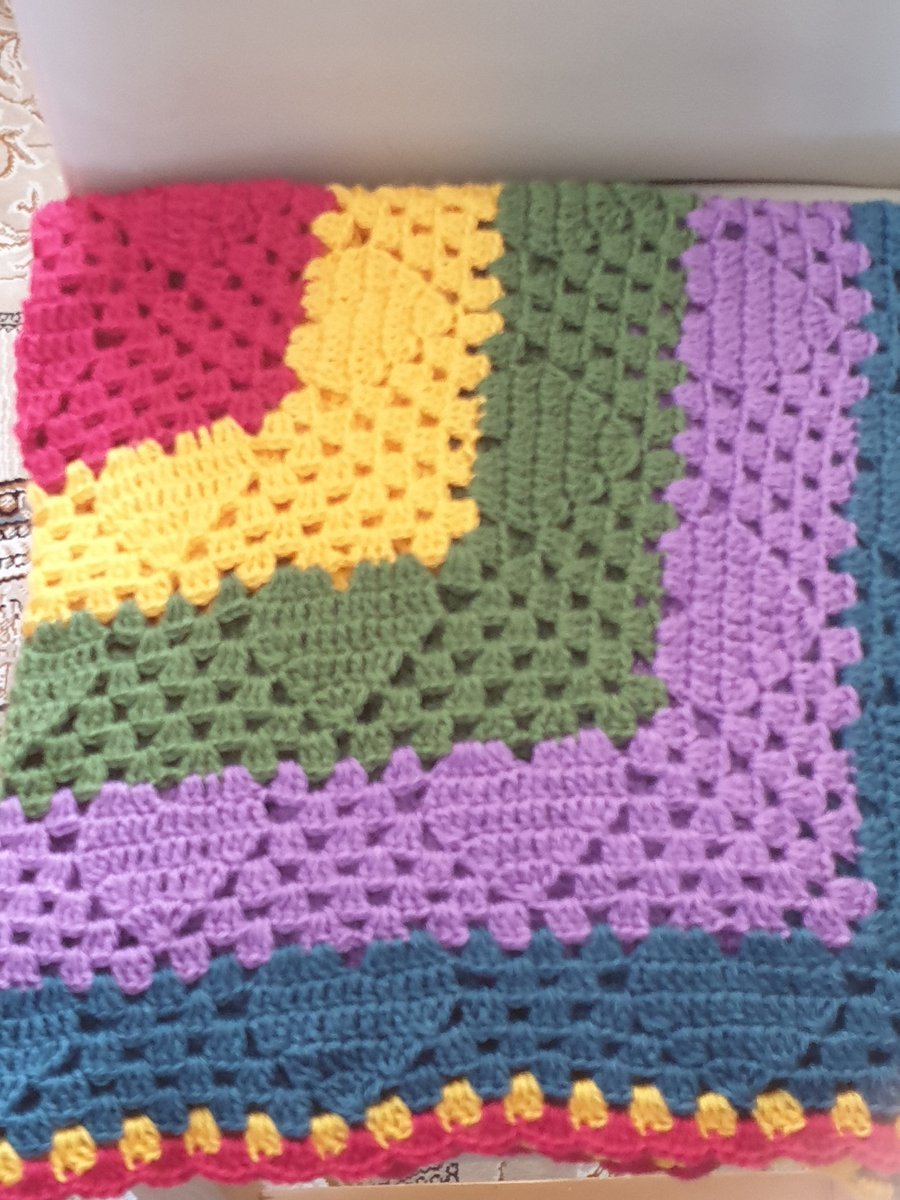 Rainbow crochet baby blanket 