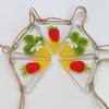 Strawberry Fused Glass Bunting: Handmade Garden Garland