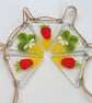 Strawberry Fused Glass Bunting: Handmade Garden Garland