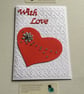 'with love' card. Embossed card. Valentine card. Ref 201.  - Image 4