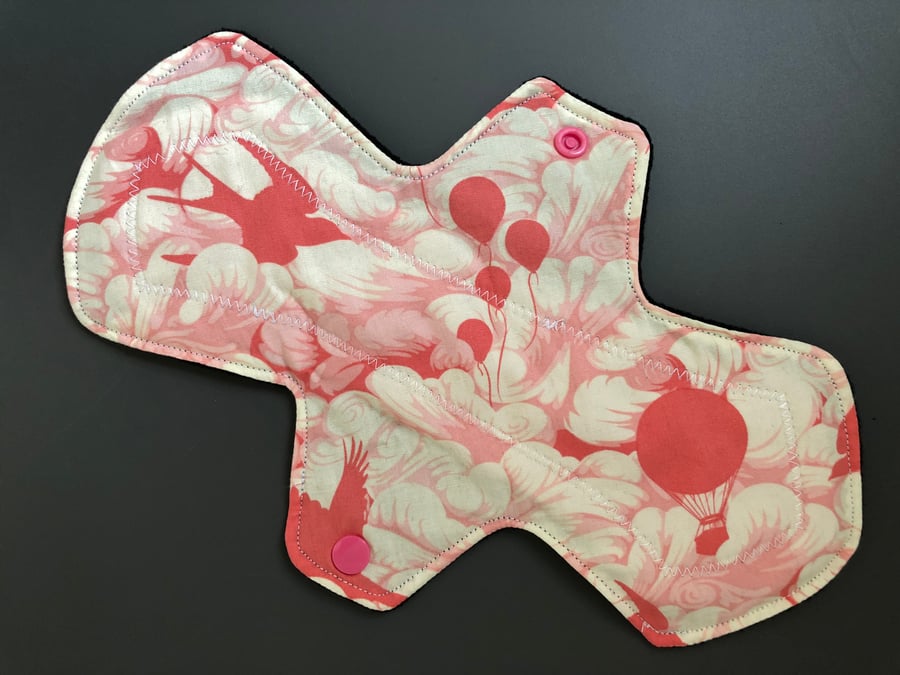 Pink Cloud print reusable pad, 10.5’’