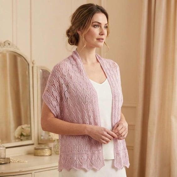 Hand Knitted Alpaca Lace Shawl Soft Wedding Wrap Bridal Cover Up Gift