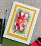 Hand painted blank card, floral abstract original art card. - Image 1