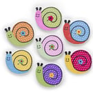Snail shaped buttons, pretty colourful wooden buttons, Crafts, sewing, x 10