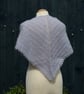 Pretty triangular lace shawl in vintage silver grey Mohair yarn - design A516 - Image 1