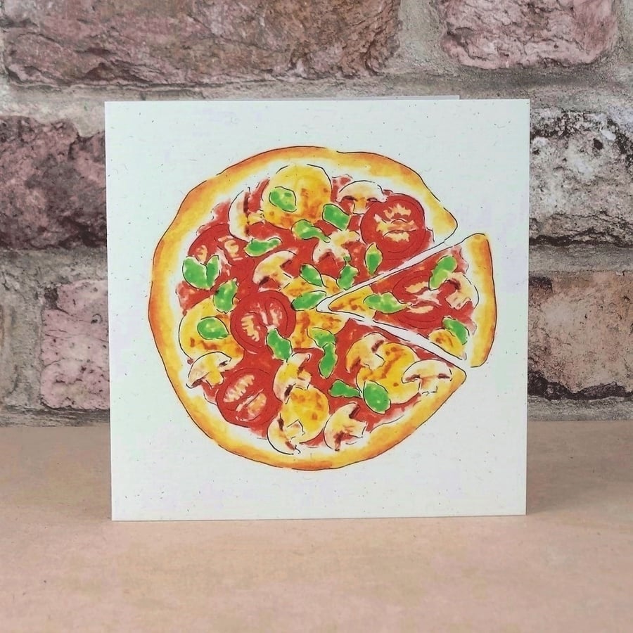 Blank Card  Vegetarian Pizza  Eco Friendly 