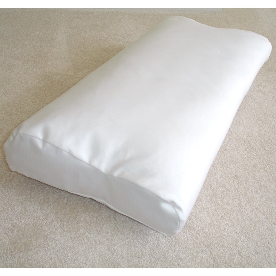 Tempur Original Neck Contour Pillow COVER ONLY White Satin Queen Medium