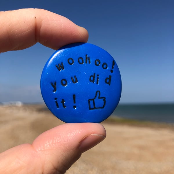 Woohoo! You Did It! Celebration Pocket Pebble