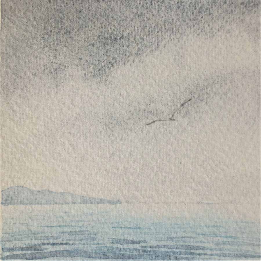 Seascape watercolour lockdown painting a record of days