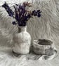 3 piece stripped vase, oval tray and stripped jar 