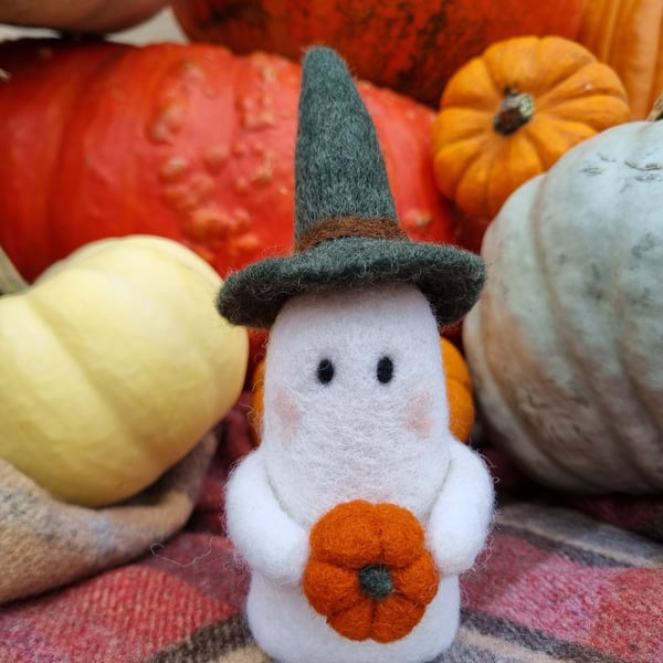 Wooly Needlefelted Witchy Ghost - Juniper