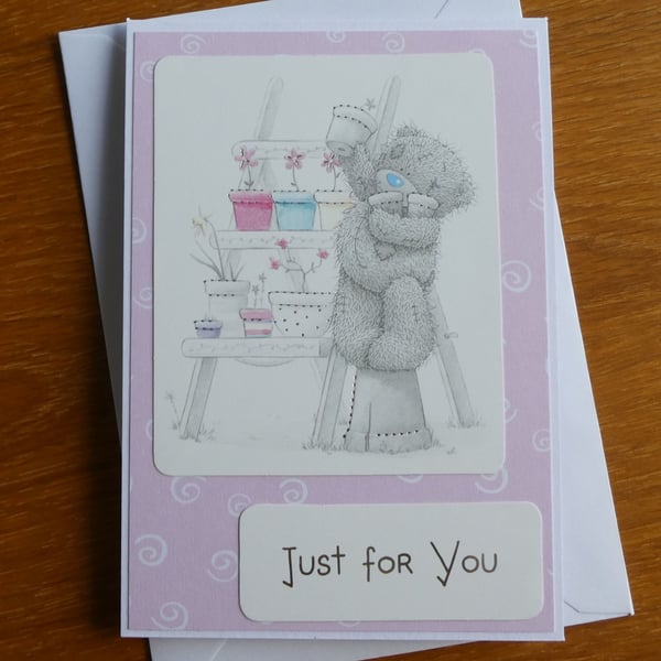 Tatty Teddy Just For You Plant Pots Card