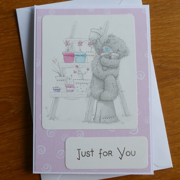 Tatty Teddy Just For You Plant Pots Card - Folksy