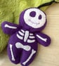 Skeleton Plush Bag Charm (purple & white) - Image 2