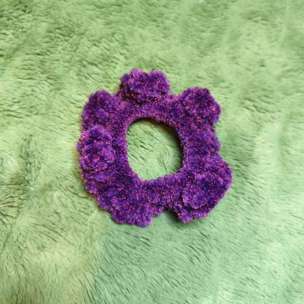 Purple & Pink Tweed Extra Small Scrunchies Hair Ties