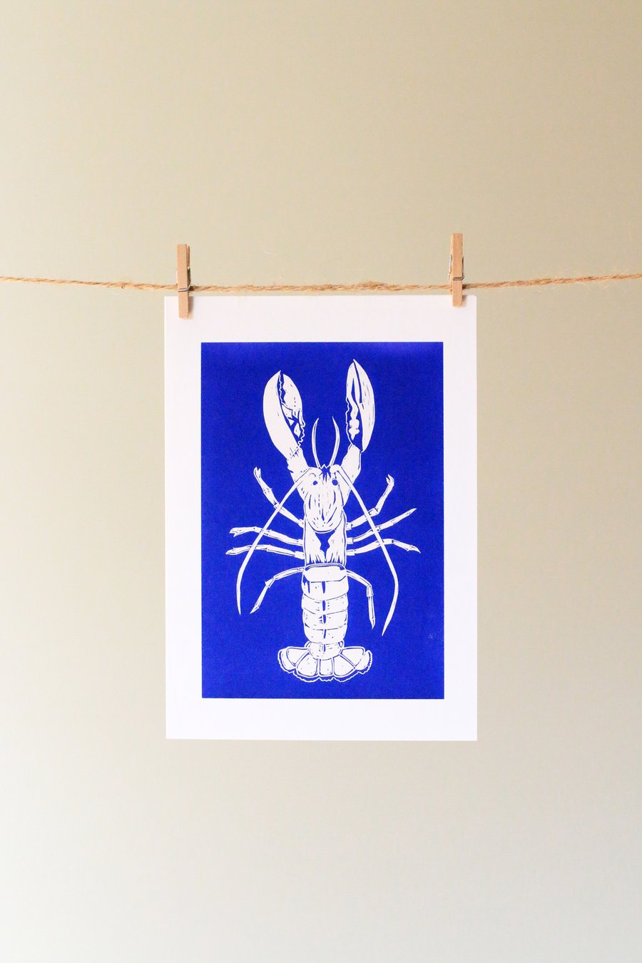 'Blue lobster' greetings card