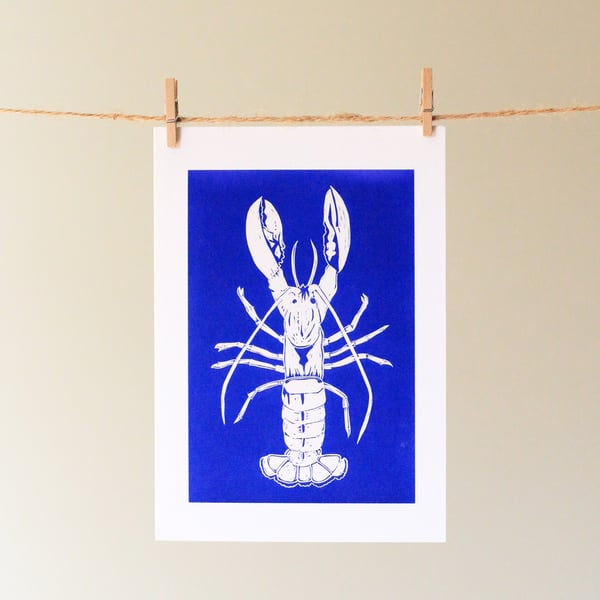 'Blue lobster' greetings card