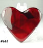 Red fused glass heart pocket hug with stand 5x4.5cm, handcrafted (462)