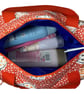 Large wash bag in owl print, toiletries bag with handles and pocket. - Image 2
