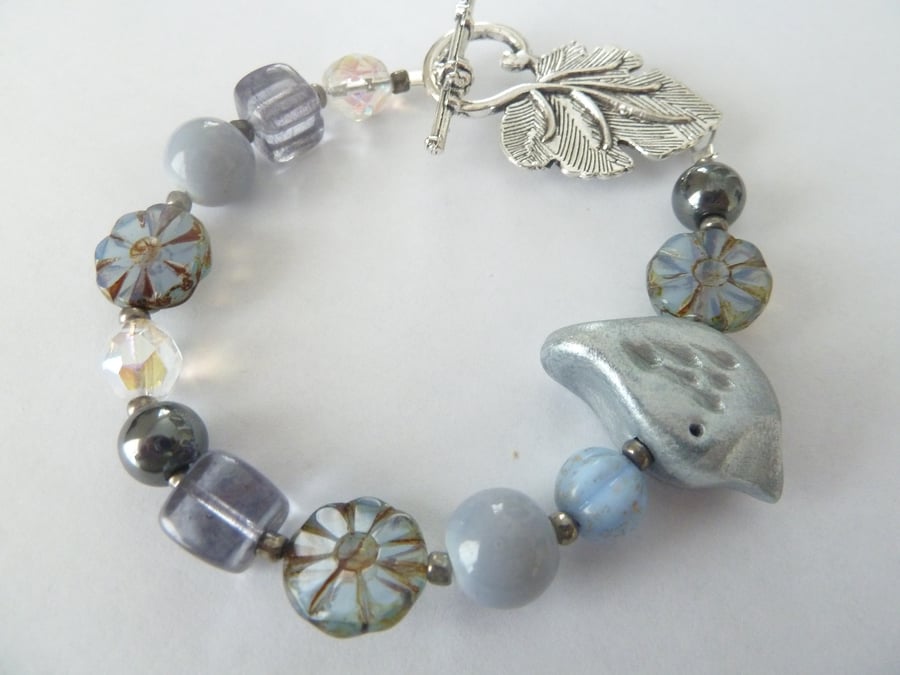 silver bird bracelet